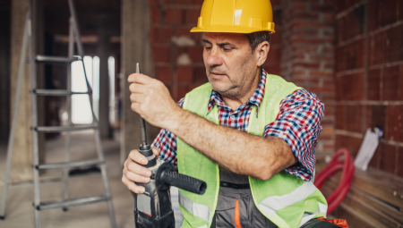 Older builder fixes his drill