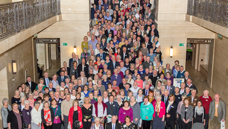 Group photo of the guests at the NSHD 70th birthday celebration