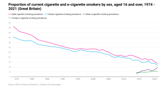 Current cigarette and e-cigarette smokers by sex image