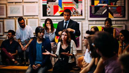 Group of people meeting in a room